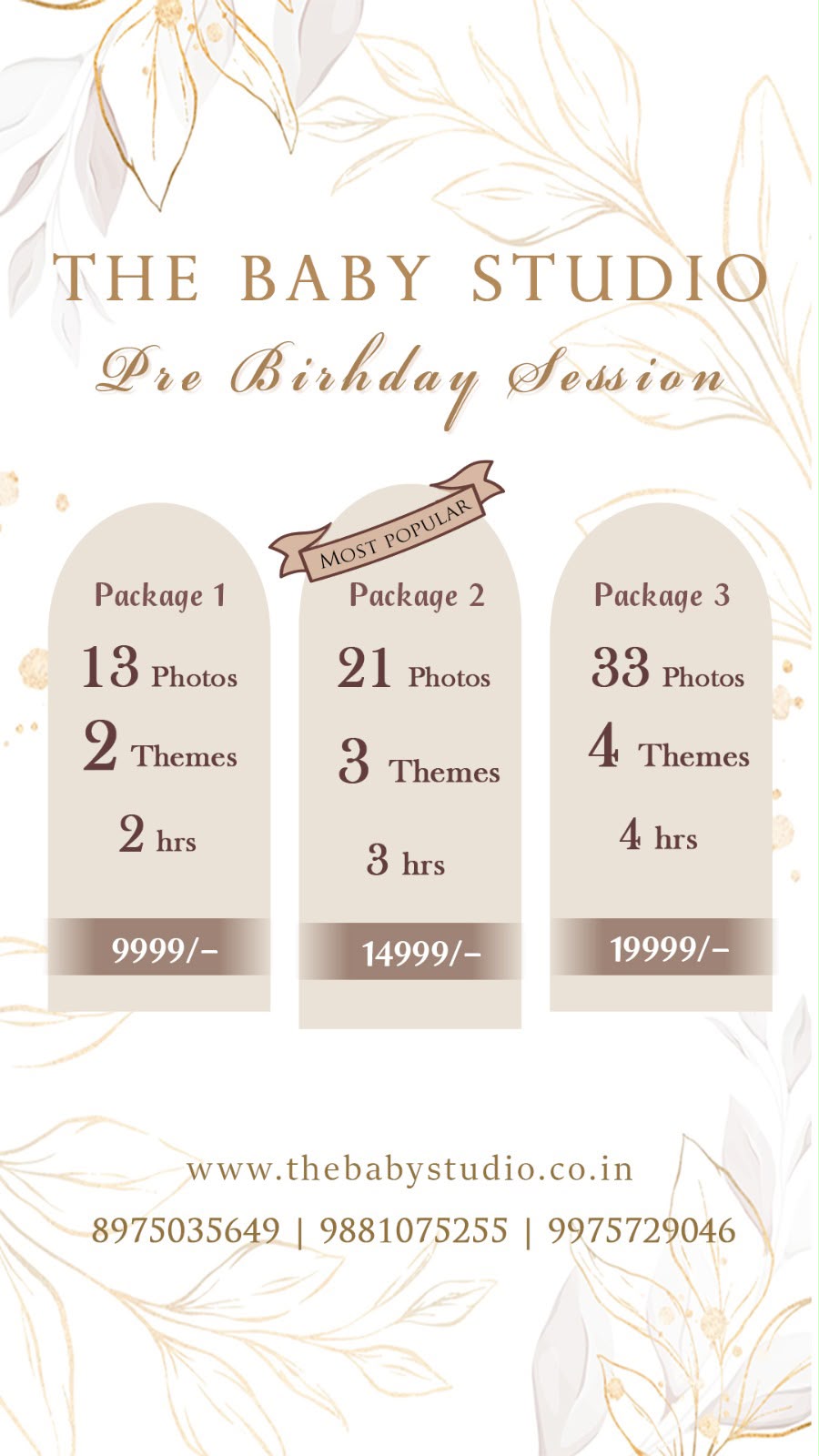 Pre-birthday session packages and pricing