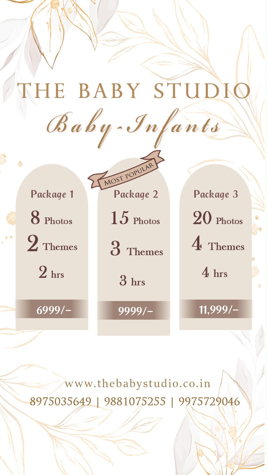 Baby and infant session packages and pricing