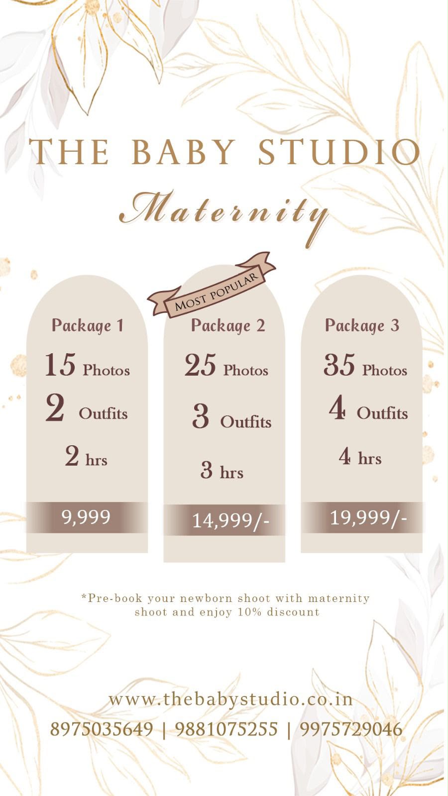 Maternity session packages and pricing