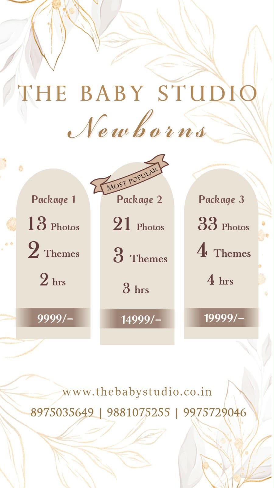 Newborn session packages and pricing